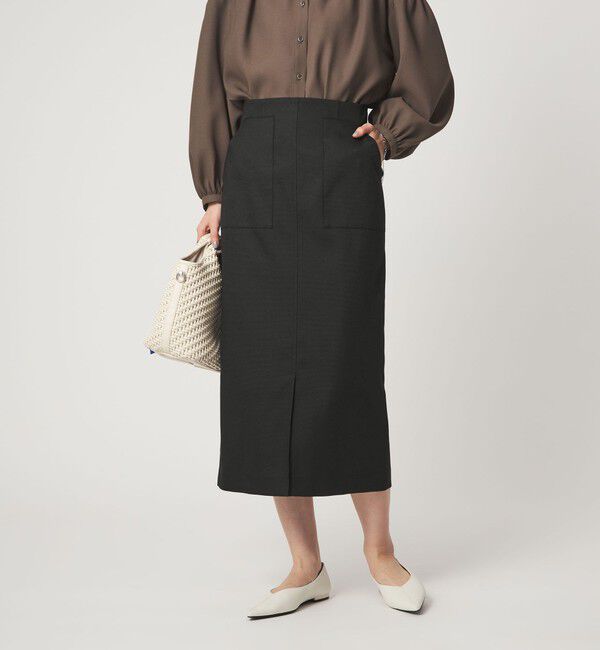 UNITED ARROWS green label relaxing「［size SHORTあり］Daily Chic カラミ タイト スカート マシンウォッシャブル」|タイト|BLACK