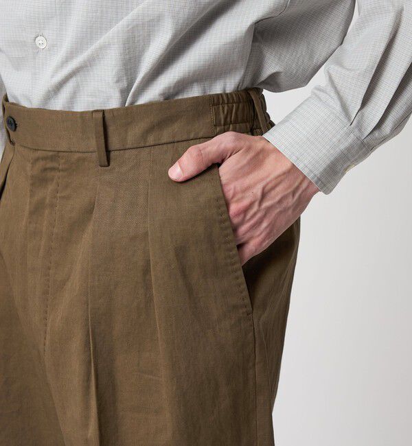STEVEN ALAN「＜Steven Alan＞ コットン/リネン ツイル イン ツープリーツ ドレス トラウザーズ ハーフイージー」|スラックス|