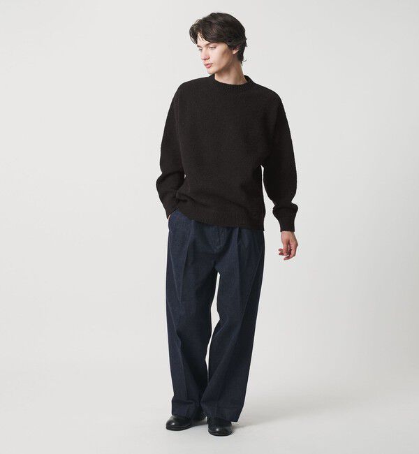 MONKEY TIME「ウール ナイロン ループヤーン クルーネック」|ニット・セーター|