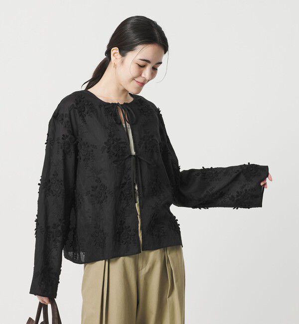 BEAUTY&YOUTH UNITED ARROWS「セルロースナイロン エンブロイダリーシャツ 2WAY」|シャツ・ブラウス|