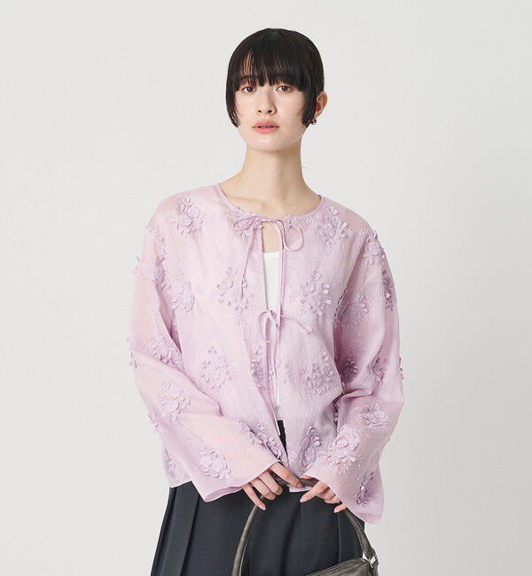 BEAUTY&YOUTH UNITED ARROWS「セルロースナイロン エンブロイダリーシャツ 2WAY」|シャツ・ブラウス|LILAC