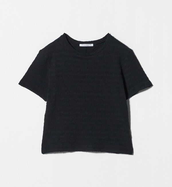 BEAUTY&YOUTH UNITED ARROWS「ジャガード コンパクト ショートスリーブTシャツ」|Tシャツ・カットソー|BLACK