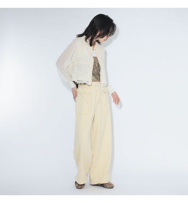 BEAMSBOY「maturely / オープン ワーク レイヤード カーディガン」|ニット・セーター|