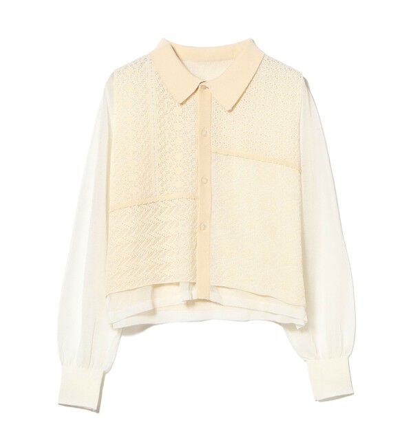 BEAMSBOY「maturely / オープン ワーク レイヤード カーディガン」|ニット・セーター|