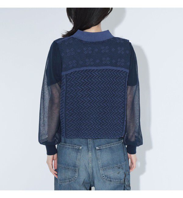 BEAMSBOY「maturely / オープン ワーク レイヤード カーディガン」|ニット・セーター|