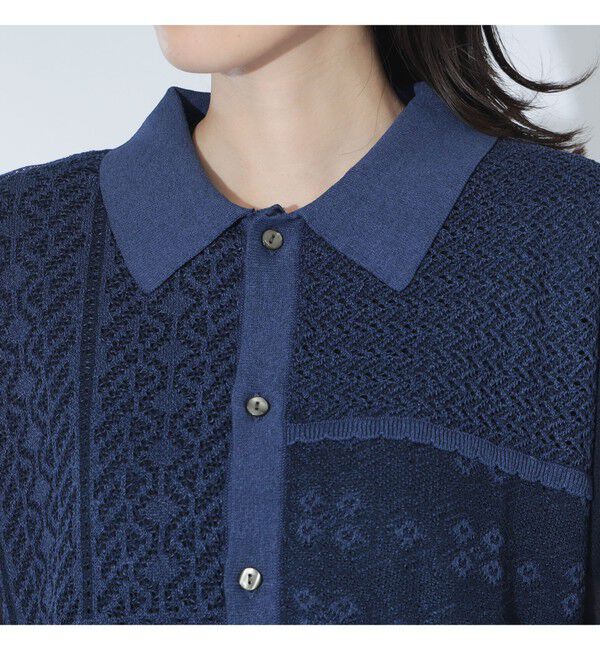 BEAMSBOY「maturely / オープン ワーク レイヤード カーディガン」|ニット・セーター|