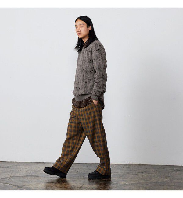 BEAMS「リラックスフィット 3ゲージ クルーネック ニット」|ニット・セーター|