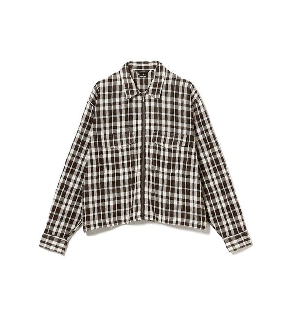 BEAMS「ワイドショートフィット メッシュ ジップアップ シャツ」|シャツ・ブラウス|
