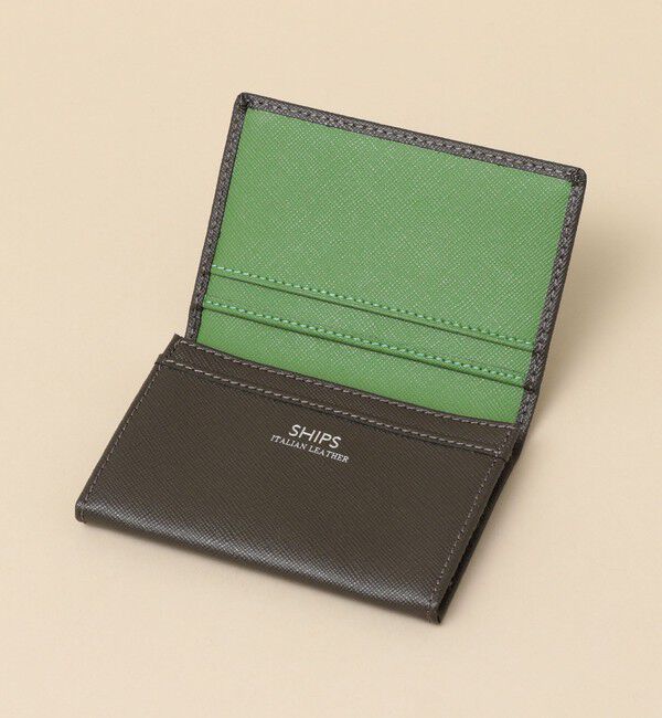 SHIPS「【WEB限定】SHIPS: 【SAFFIANO LEATHER】 2トーン カードケース （名刺入れ）」|その他|ダークグレー
