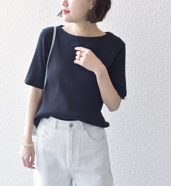 SHIPS for women「*オーガニックコットン バック クロス リブ トップス◇」|Tシャツ・カットソー|