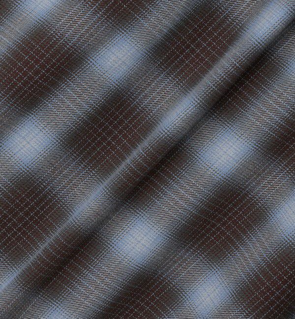 SHIPS「SHIPS: Shuttle notes レギュラーカラー オンブレチェック 長袖 ネルシャツ」|シャツ・ブラウス|