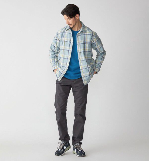 SHIPS「SHIPS: Shuttle notes レギュラーカラー オンブレチェック 長袖 ネルシャツ」|シャツ・ブラウス|