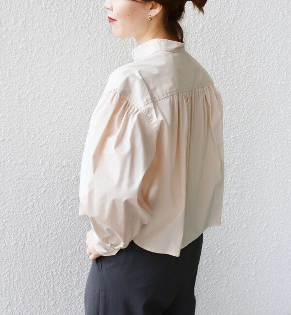 SHIPS for women「* 〈手洗い可能〉クロップド ギャザー シャツ ◇」|シャツ・ブラウス|