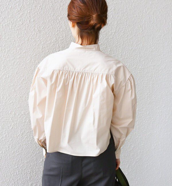SHIPS for women「* 〈手洗い可能〉クロップド ギャザー シャツ ◇」|シャツ・ブラウス|