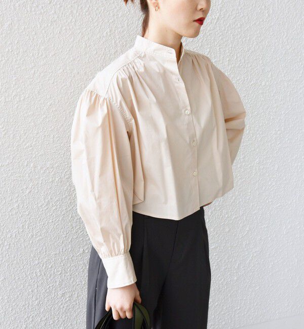 SHIPS for women「* 〈手洗い可能〉クロップド ギャザー シャツ ◇」|シャツ・ブラウス|