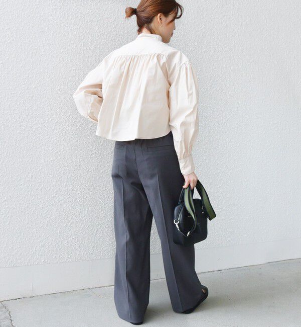 SHIPS for women「* 〈手洗い可能〉クロップド ギャザー シャツ ◇」|シャツ・ブラウス|