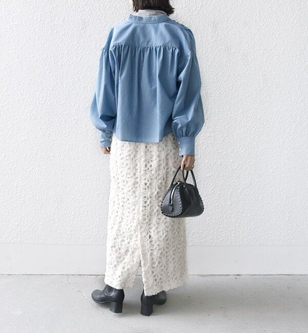 SHIPS for women「* 〈手洗い可能〉クロップド ギャザー シャツ ◇」|シャツ・ブラウス|