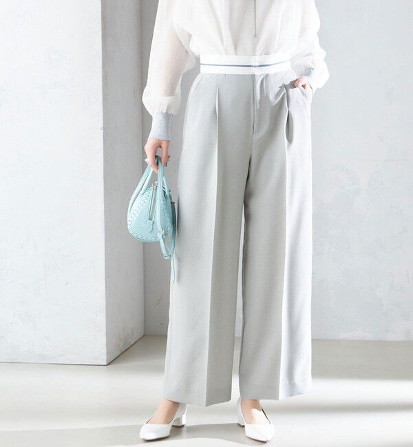 SHIPS for women「〈手洗い可能〉マーベルト デザイン ワイド パンツ」|その他|ライトグレー