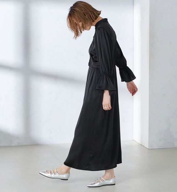 SHIPS for women「【SHIPS別注】A PUPIL:〈洗濯機可能〉サテン ロング ワンピース」|ワンピース|