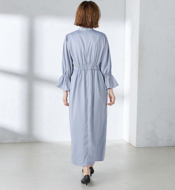 SHIPS for women「【SHIPS別注】A PUPIL:〈洗濯機可能〉サテン ロング ワンピース」|ワンピース|