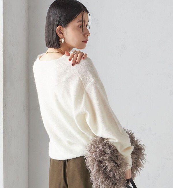 SHIPS for women「〈手洗い可能〉モヘヤ パイル Vネック プルオーバー」|ニット・セーター|