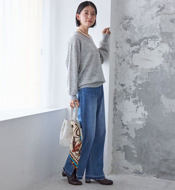 SHIPS for women「〈手洗い可能〉モヘヤ パイル Vネック プルオーバー」|ニット・セーター|