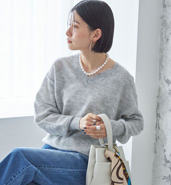 SHIPS for women「〈手洗い可能〉モヘヤ パイル Vネック プルオーバー」|ニット・セーター|