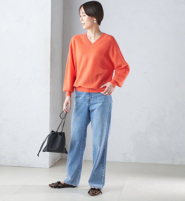 SHIPS for women「〈手洗い可能〉モヘヤ パイル Vネック プルオーバー」|ニット・セーター|