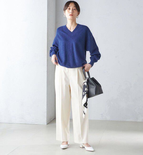 SHIPS for women「〈手洗い可能〉モヘヤ パイル Vネック プルオーバー」|ニット・セーター|