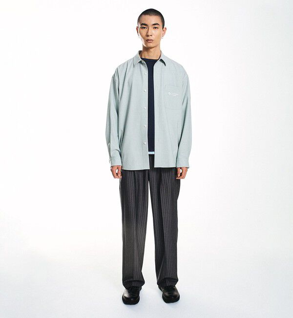 SHIPS「City Ambient Products: ツイル 2タック ワイド スラックス」|スラックス|