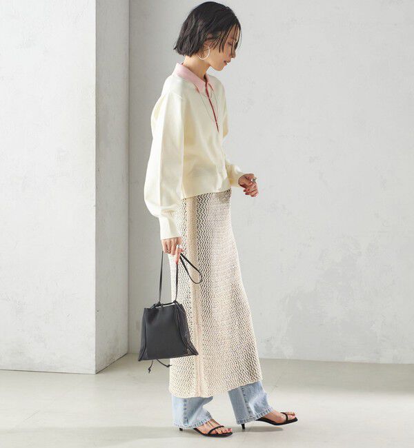 SHIPS for women「〈手洗い可能〉配色 ポロカラー プルオーバー」|ニット・セーター|