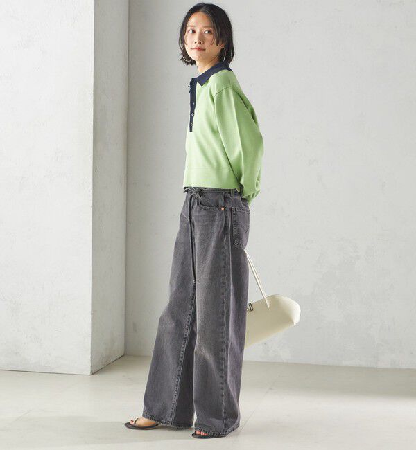 SHIPS for women「〈手洗い可能〉配色 ポロカラー プルオーバー」|ニット・セーター|