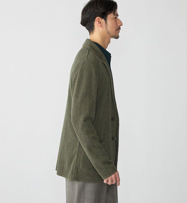 SHIPS「【SHIPS別注】FLY3: コットン/リネン ヘリンボーン ニット ブレザー」|テーラードジャケット|