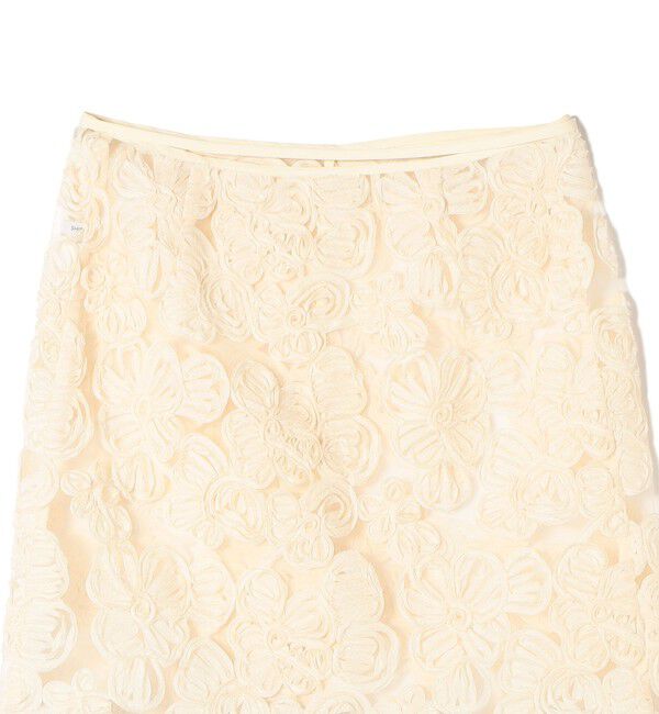 SHIPS for women「《予約》〈手洗い可能〉フラワー 刺繍 チュール ラップ スカート」|スカート|