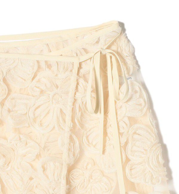 SHIPS for women「《予約》〈手洗い可能〉フラワー 刺繍 チュール ラップ スカート」|スカート|