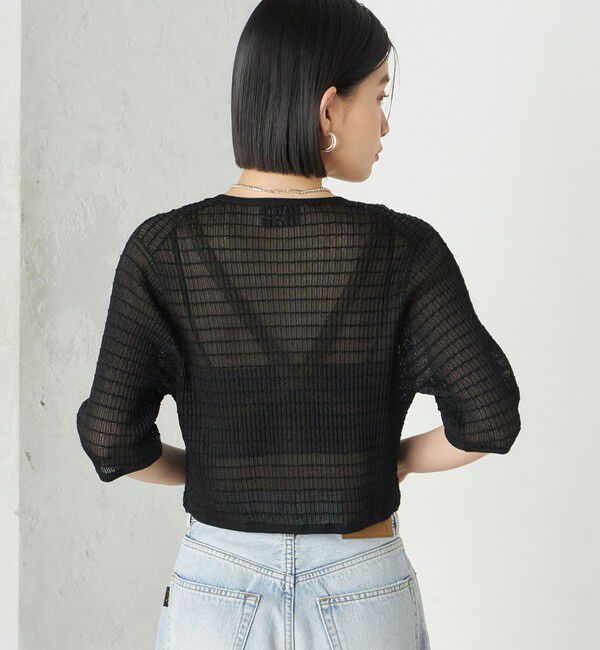 SHIPS for women「Wai＋:ジャカード シアー ジップ カーディガン」|カーディガン|