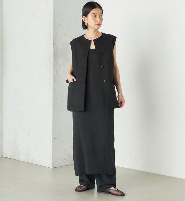 SHIPS for women「《予約》Wai＋:〈手洗い可能〉オーガンジー ノースリーブ 2WAY ワンピース」|ワンピース|