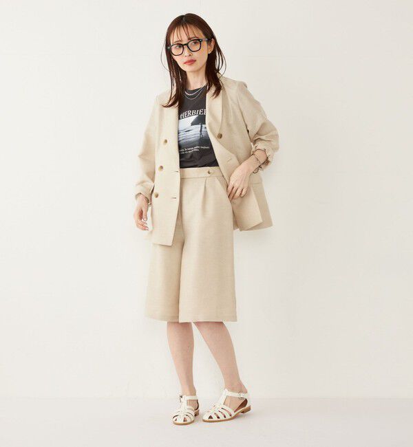 SHIPS Colors 「SHIPS Colors:〈手洗い可能〉リネン ミックス ラメ ダブル ジャケット」|テーラードジャケット|