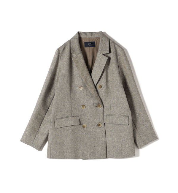 SHIPS Colors 「SHIPS Colors:〈手洗い可能〉リネン ミックス ラメ ダブル ジャケット」|テーラードジャケット|グレー