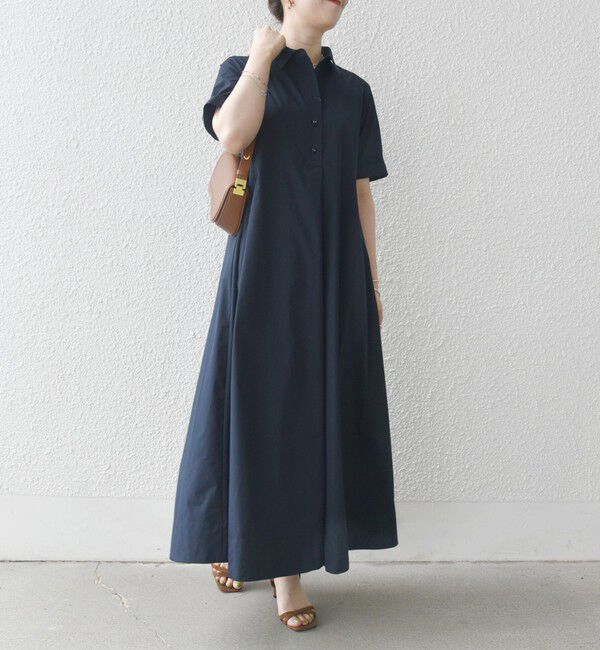 SHIPS any「SHIPS any:〈洗濯機可能〉タイプライター スキッパー フレア シャツ ワンピース」|ワンピース|