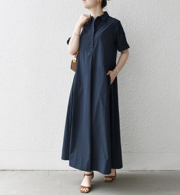 SHIPS any「SHIPS any:〈洗濯機可能〉タイプライター スキッパー フレア シャツ ワンピース」|ワンピース|