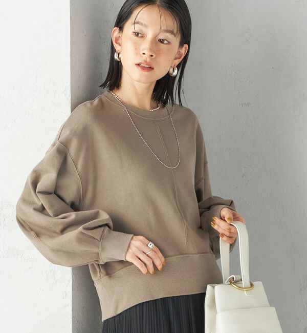 SHIPS for women「ミニ 裏毛 ラウンド ヘム プルオーバー」|スウェット・ジャージ|ブラウン