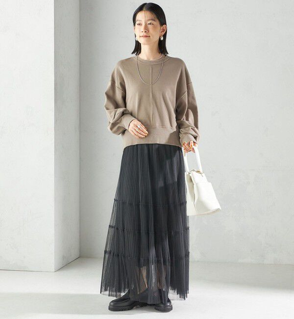 SHIPS for women「ミニ 裏毛 ラウンド ヘム プルオーバー」|スウェット・ジャージ|