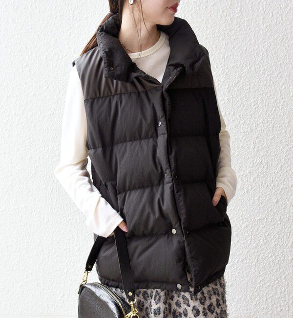 SHIPS any「SHIPS any: ナイロン スタンドカラー ダウン ベスト」|ダウンベスト・ベスト|