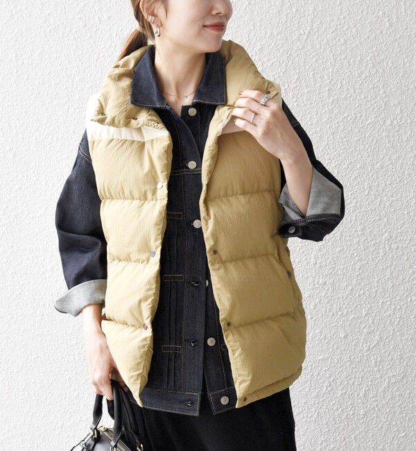 SHIPS any「SHIPS any: ナイロン スタンドカラー ダウン ベスト」|ダウンベスト・ベスト|