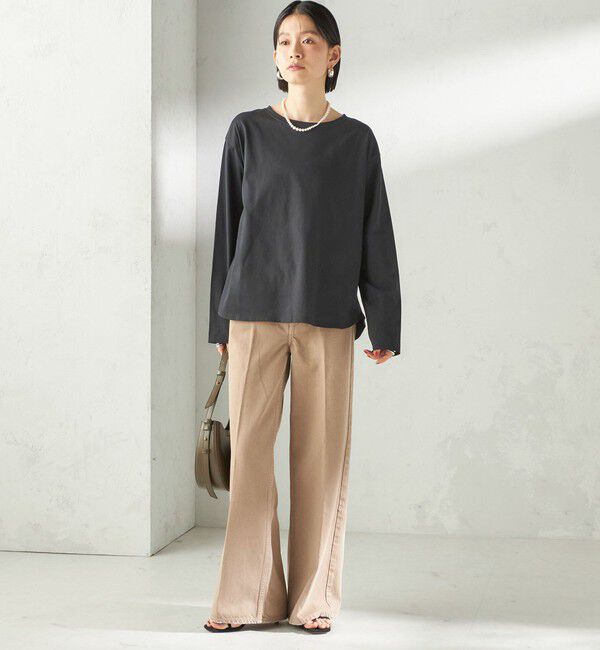 SHIPS for women「〈洗濯機可能〉オーガニックコットン ロング スリーブ TEE」|Tシャツ・カットソー|