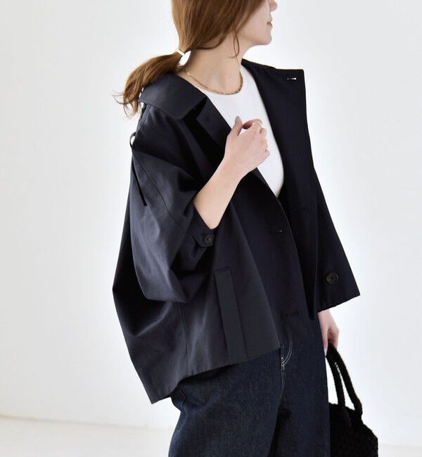 quaranciel「《一部追加予約》quaranciel: ドルマンスリーブ ショート トレンチ コート」|トレンチコート|