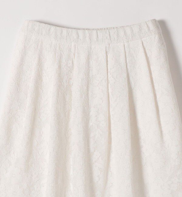 SHIPS any「SHIPS any:〈手洗い可能〉フラワー メッシュ レース タック セミフレア スカート」|スカート|