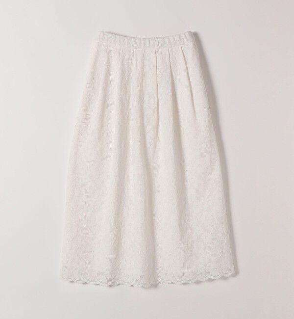 SHIPS any「SHIPS any:〈手洗い可能〉フラワー メッシュ レース タック セミフレア スカート」|スカート|