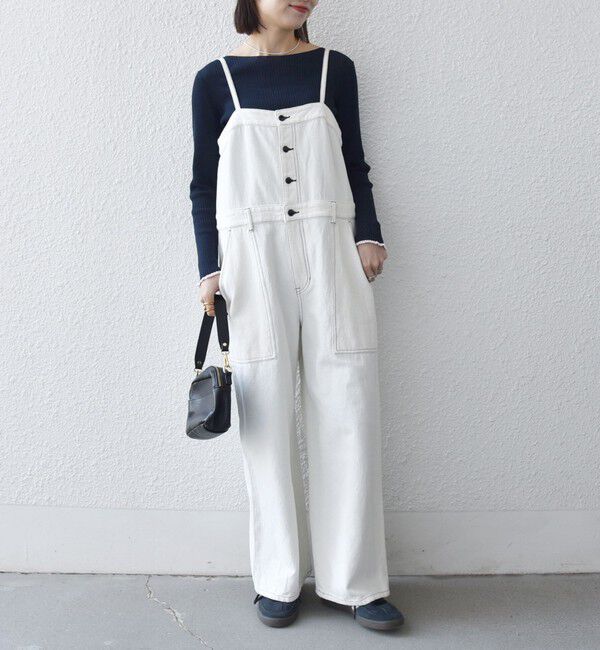 SHIPS any「《予約》SHIPS any:〈洗濯機可能〉カルゼ キャミ ワイド サロペット」|オールインワン|